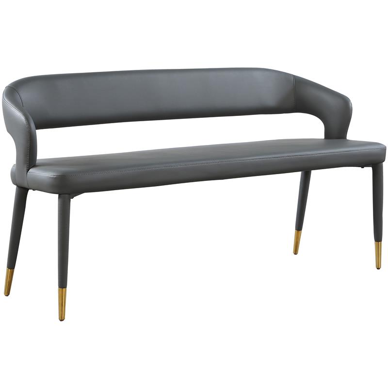 Meridian Furniture Destiny Grey Vegan Leather Bench