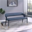 Meridian Furniture Destiny Navy Vegan Leather Bench