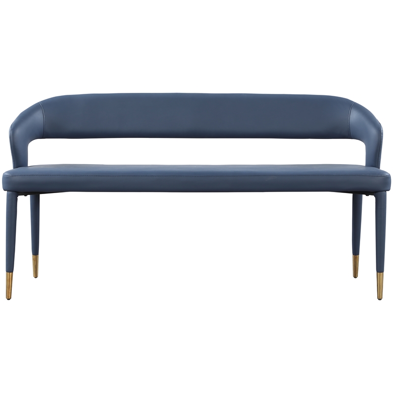 Meridian Furniture Destiny Navy Vegan Leather Bench