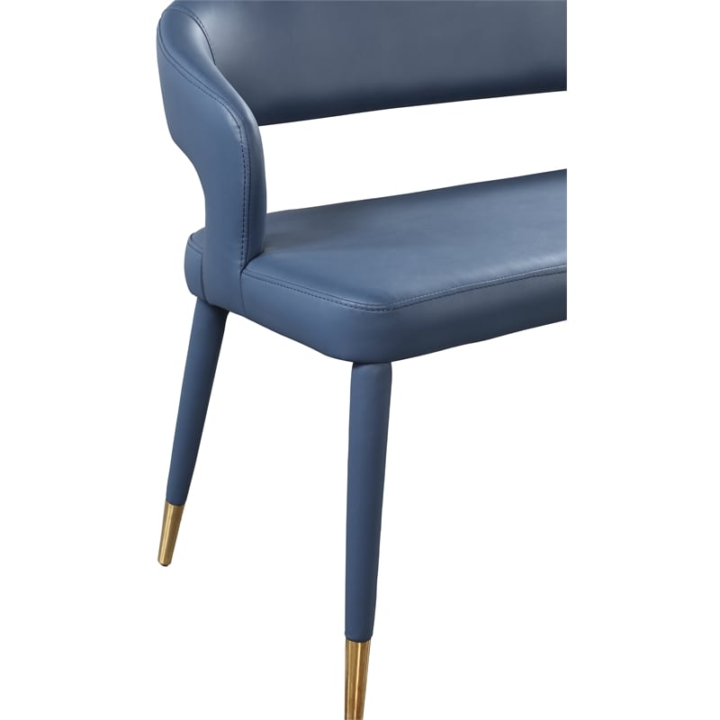 Meridian Furniture Destiny Navy Vegan Leather Bench