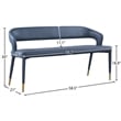 Meridian Furniture Destiny Navy Vegan Leather Bench