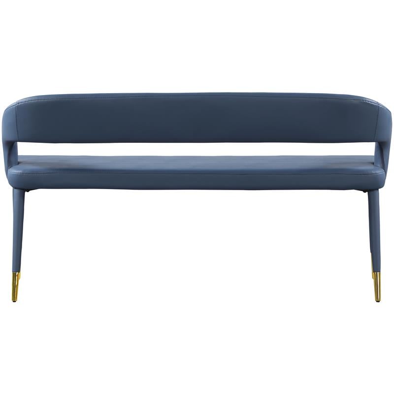 Meridian Furniture Destiny Navy Vegan Leather Bench