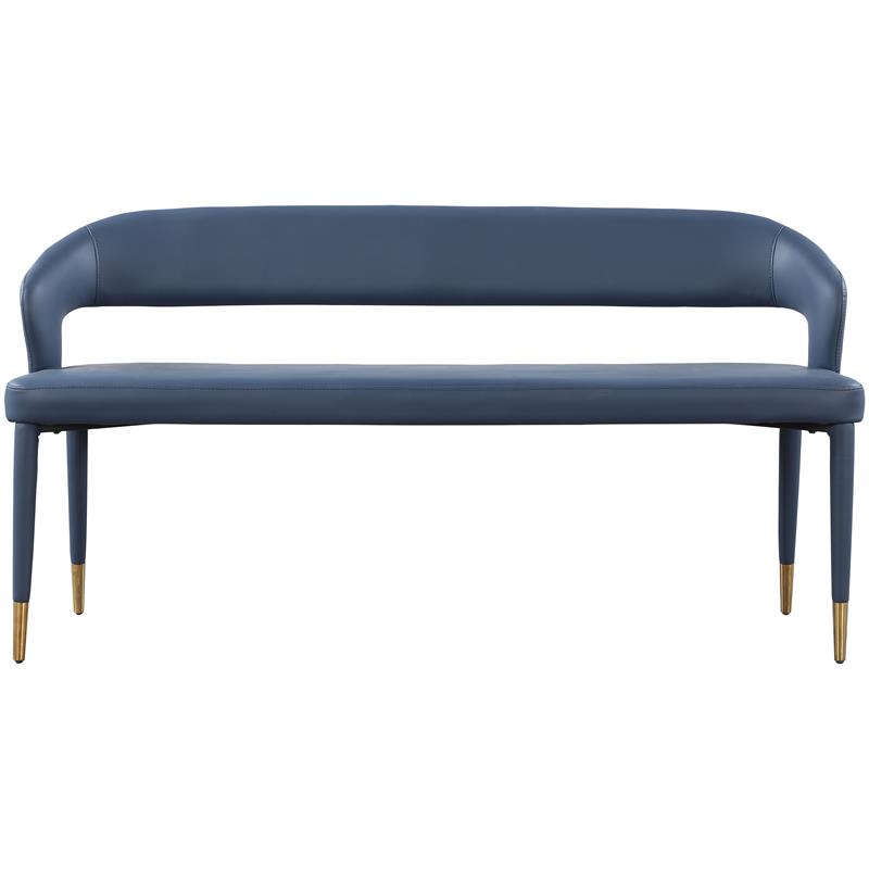 Meridian Furniture Destiny Navy Vegan Leather Bench