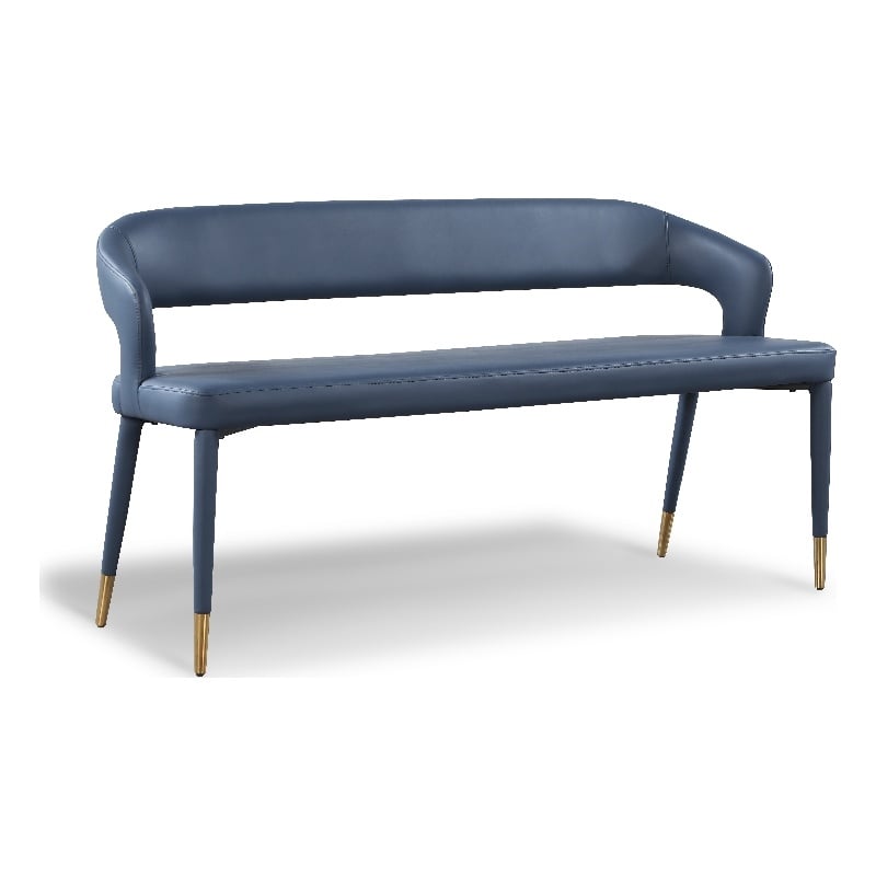 Meridian Furniture Destiny Navy Vegan Leather Bench