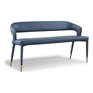 Meridian Furniture Destiny Navy Vegan Leather Bench