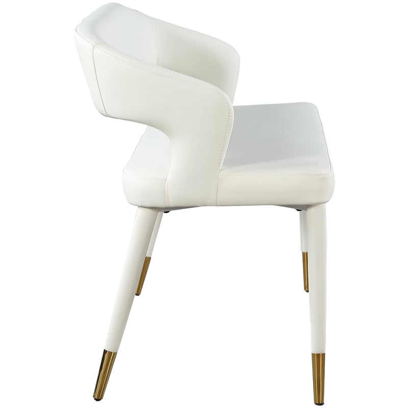Meridian Furniture Destiny White Vegan Leather Bench