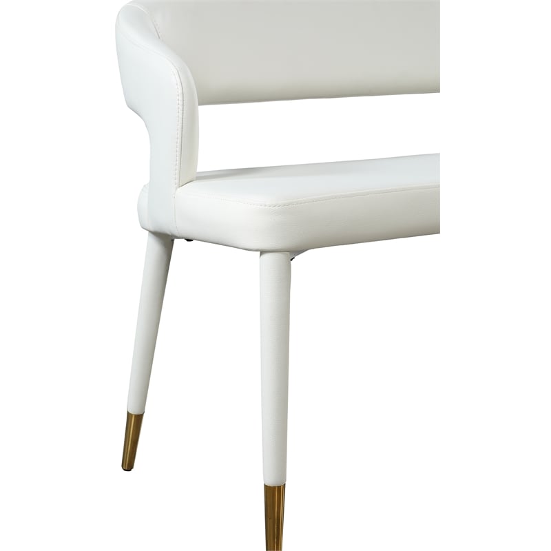 Meridian Furniture Destiny White Vegan Leather Bench