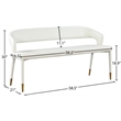 Meridian Furniture Destiny White Vegan Leather Bench
