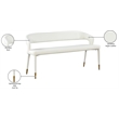Meridian Furniture Destiny White Vegan Leather Bench