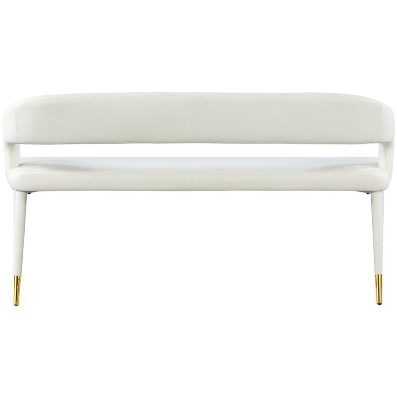Meridian Furniture Destiny White Vegan Leather Bench