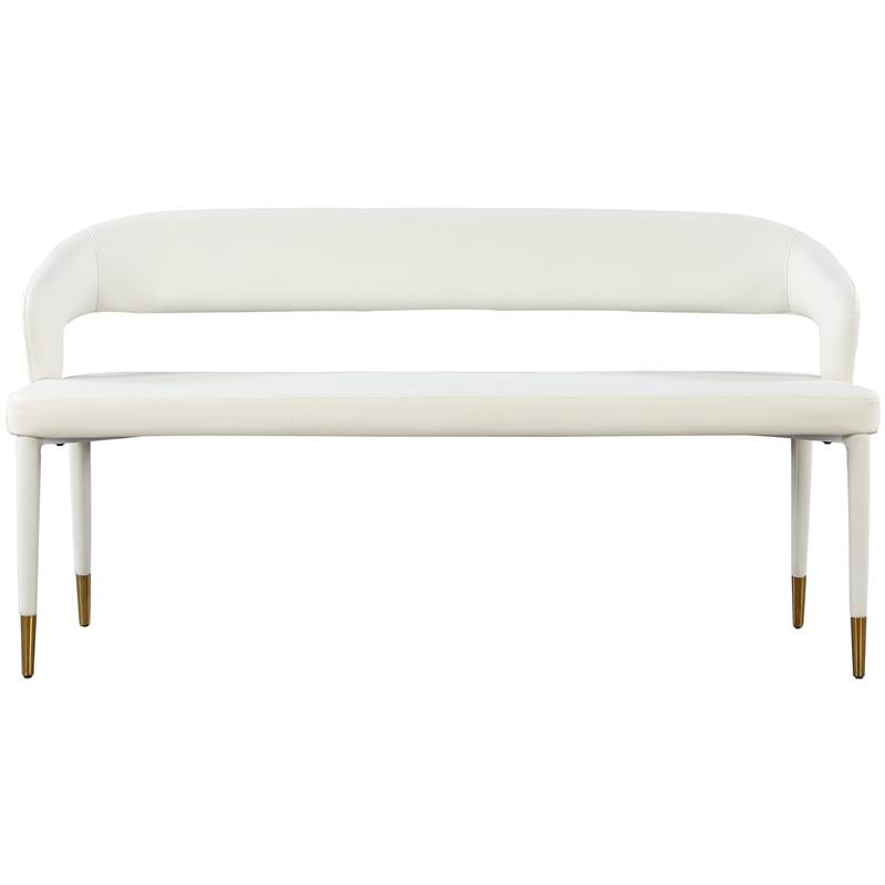 Meridian Furniture Destiny White Vegan Leather Bench