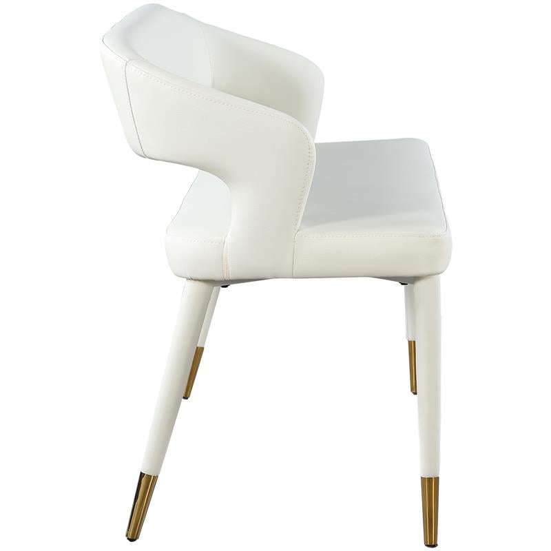 Meridian Furniture Destiny White Vegan Leather Bench