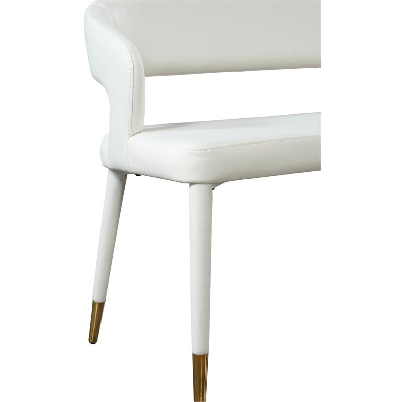 Meridian Furniture Destiny White Vegan Leather Bench
