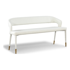 Meridian Furniture Destiny White Vegan Leather Bench