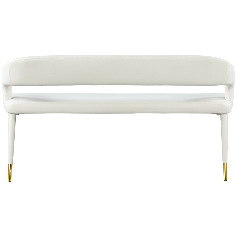 Meridian Furniture Destiny White Vegan Leather Bench