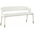 Meridian Furniture Destiny White Vegan Leather Bench