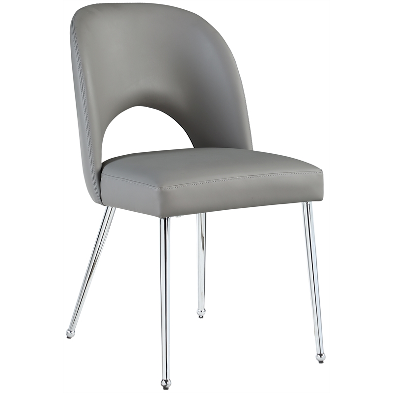 Meridian Furniture Logan Grey Vegan Leather Dining Chair