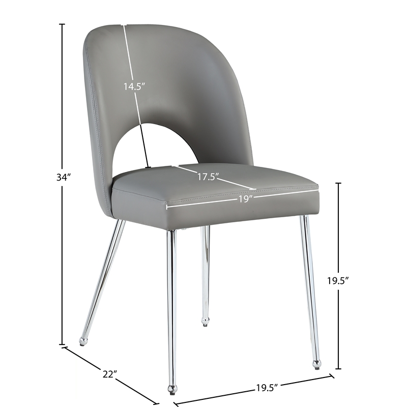 Meridian Furniture Logan Grey Vegan Leather Dining Chair