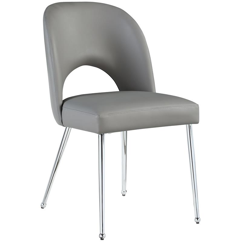 Meridian Furniture Logan Grey Vegan Leather Dining Chair