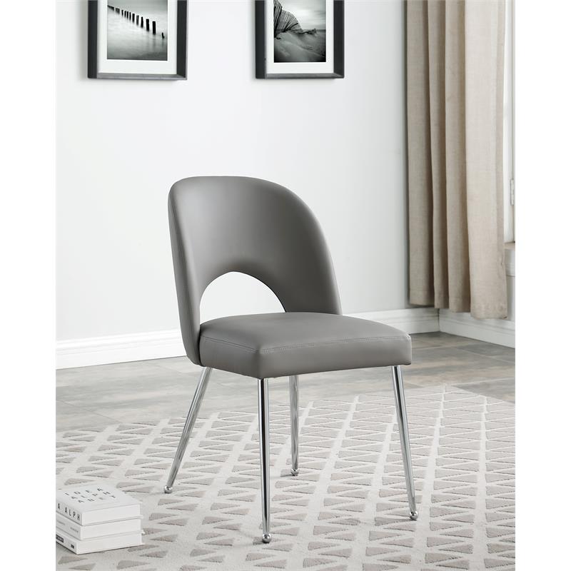 Meridian Furniture Logan Grey Vegan Leather Dining Chair