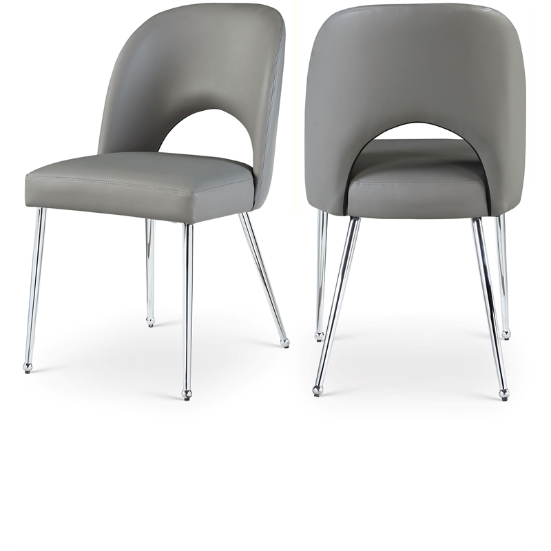 Meridian Furniture Logan Grey Vegan Leather Dining Chair