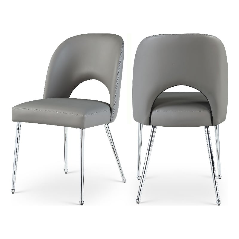 Meridian Furniture Logan Grey Vegan Leather Dining Chair