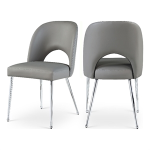 Meridian Furniture Logan Grey Vegan Leather Dining Chair