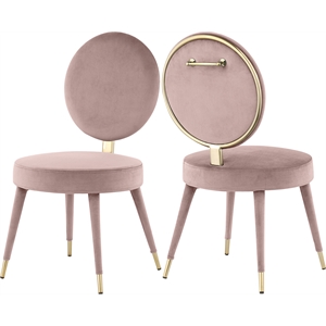 Meridian Furniture Brandy Pink Velvet Dining Chair
