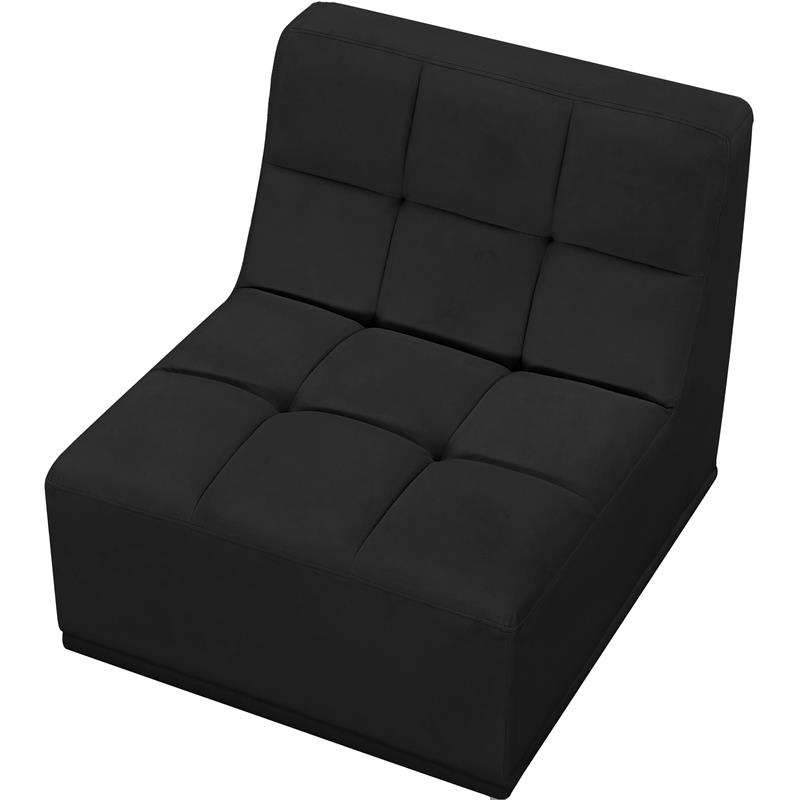 Meridian Furniture Relax Black Velvet Armless Chair
