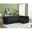 Meridian Furniture Relax Black Velvet Modular Sectional