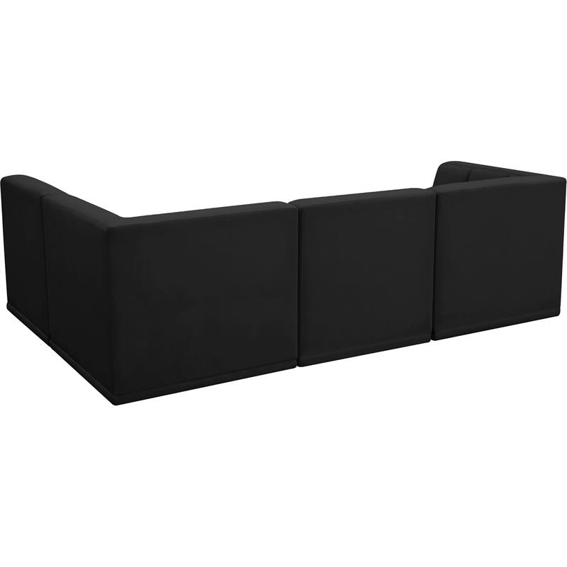 Meridian Furniture Relax Black Velvet Modular Sectional