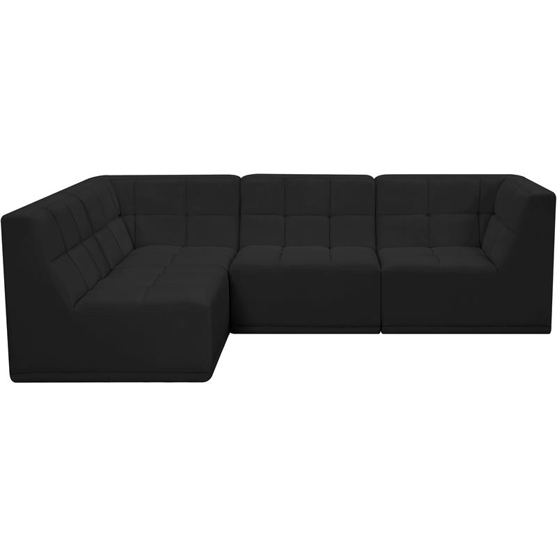 Meridian Furniture Relax Black Velvet Modular Sectional