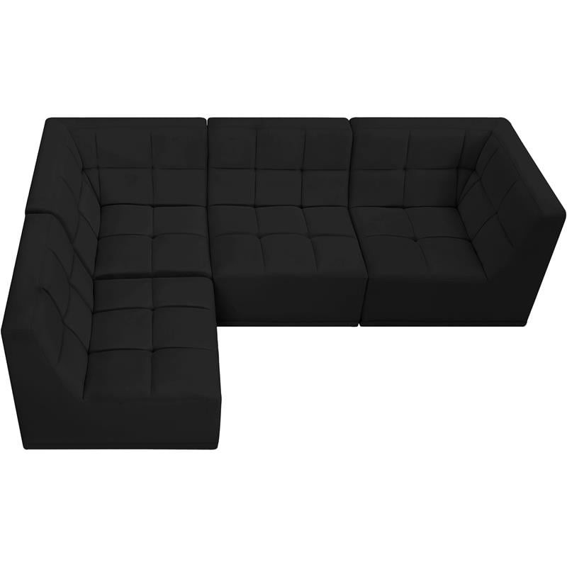 Meridian Furniture Relax Black Velvet Modular Sectional