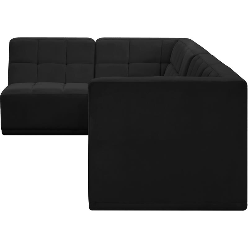 Meridian Furniture Relax Black Velvet Modular Sectional