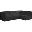 Meridian Furniture Relax Black Velvet Modular Sectional