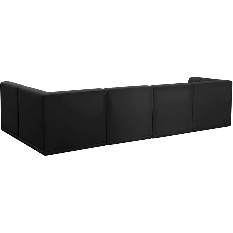 Meridian Furniture Relax Black Velvet Modular Sectional