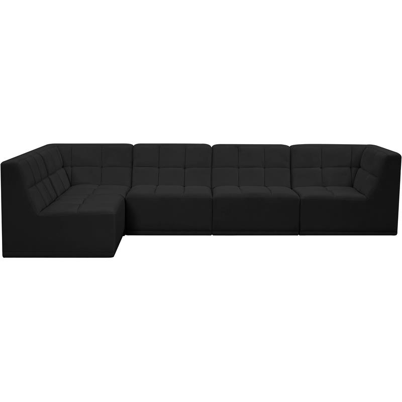 Meridian Furniture Relax Black Velvet Modular Sectional