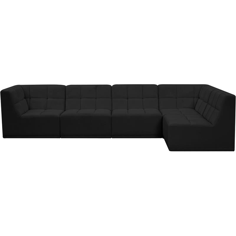 Meridian Furniture Relax Black Velvet Modular Sectional