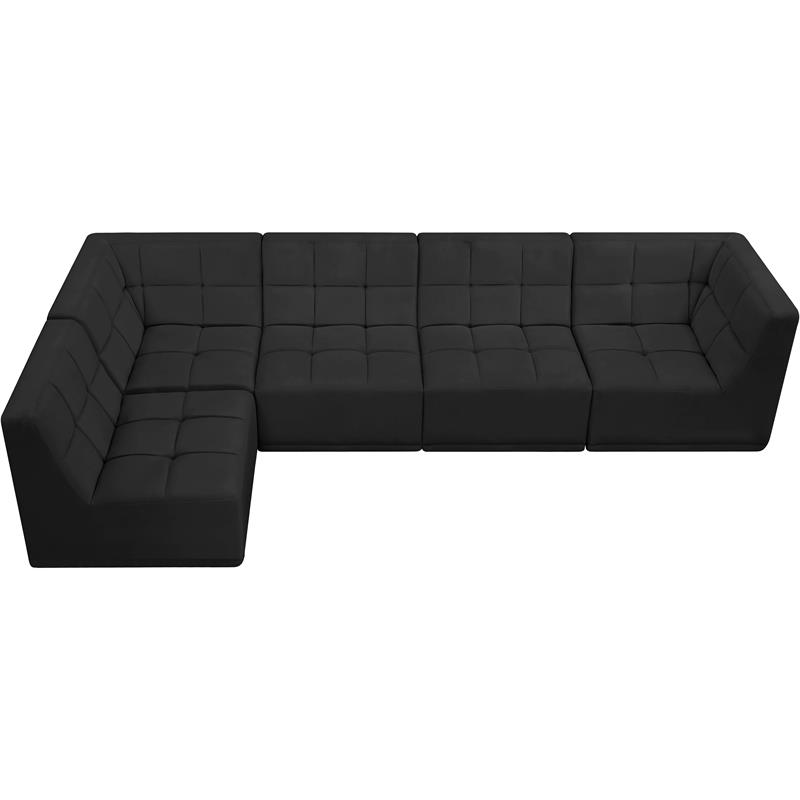 Meridian Furniture Relax Black Velvet Modular Sectional