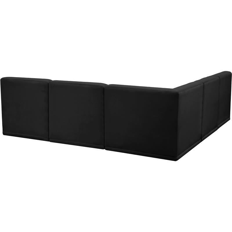 Meridian Furniture Relax Black Velvet Modular Sectional