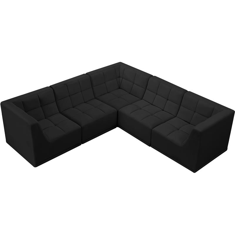 Meridian Furniture Relax Black Velvet Modular Sectional
