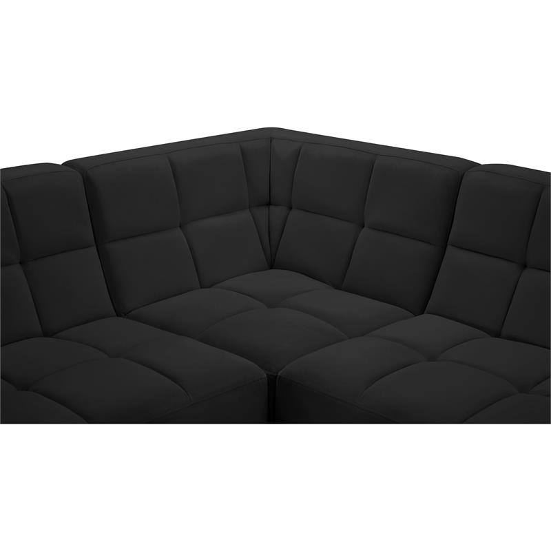 Meridian Furniture Relax Black Velvet Modular Sectional