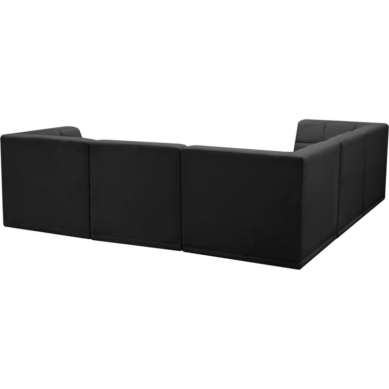 Meridian Furniture Relax Black Velvet Modular Sectional