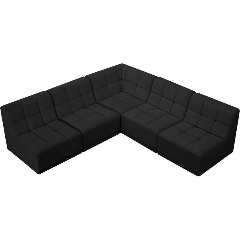 Meridian Furniture Relax Black Velvet Modular Sectional