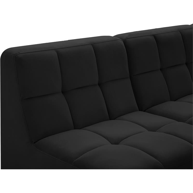 Meridian Furniture Relax Black Velvet Modular Sectional