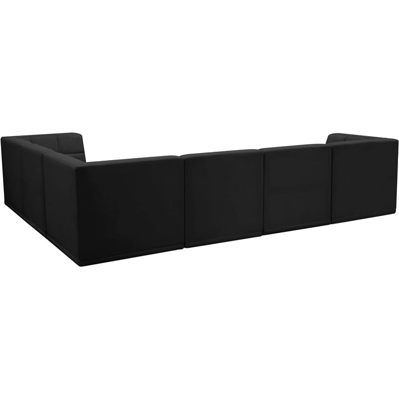 Meridian Furniture Relax Black Velvet Modular Sectional