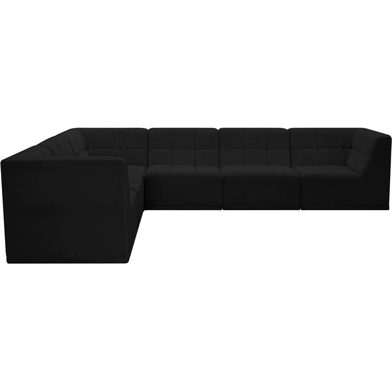 Meridian Furniture Relax Black Velvet Modular Sectional