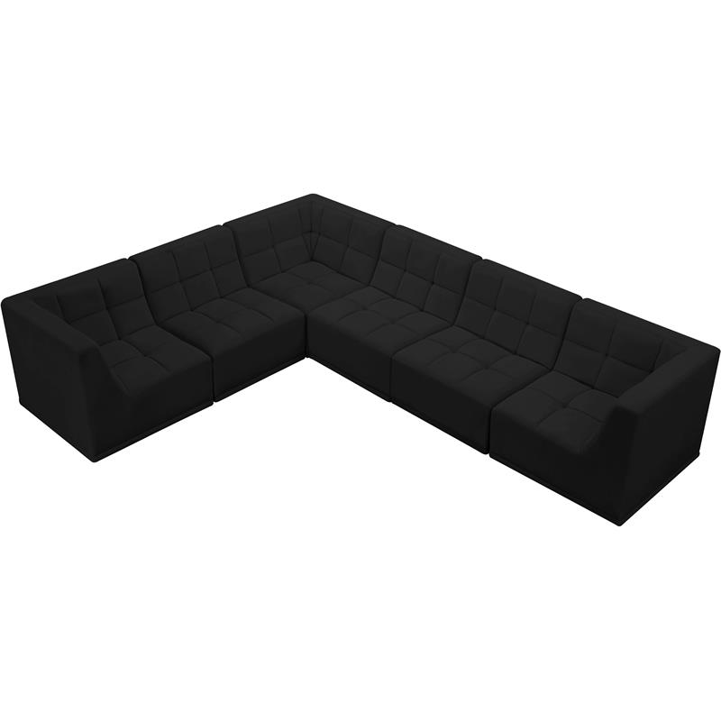 Meridian Furniture Relax Black Velvet Modular Sectional