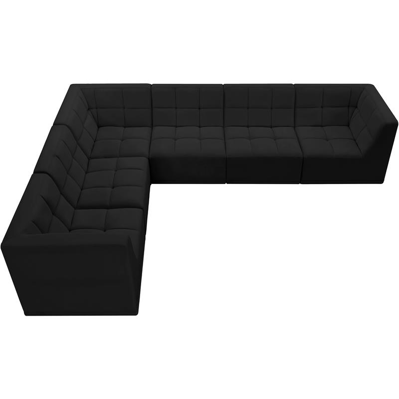 Meridian Furniture Relax Black Velvet Modular Sectional