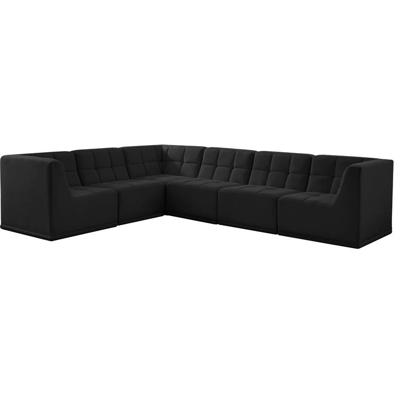 Meridian Furniture Relax Black Velvet Modular Sectional